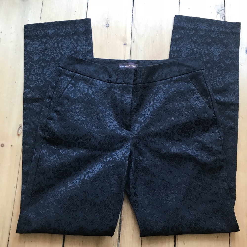 Black jacquard dress pants sz 4